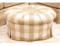 Custom Tuft Ottoman With Pleated Skirt