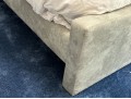 Queen Size Gray Upholstered Platform Bed