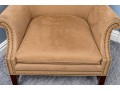 Handsome Suede Wingback Chair