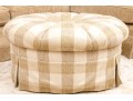 Custom Tuft Ottoman With Pleated Skirt