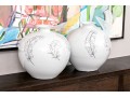 Pair Of Legend Of Asia Handmade Table Vases With Feather Motifs