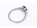 Tiffany & Co. Platinum Lovely Vintage Blue Sapphire And Baguette Diamond Ring, Size 6