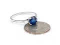 Tiffany & Co. Platinum Lovely Vintage Blue Sapphire And Baguette Diamond Ring, Size 6