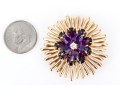 Tiffany & Co. 14k Yellow Gold Stunning Amethyst And Diamond Cluster Set Fur Clip