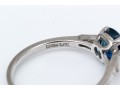 Tiffany & Co. Platinum Lovely Vintage Blue Sapphire And Baguette Diamond Ring, Size 6