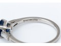 Tiffany & Co. Platinum Lovely Vintage Blue Sapphire And Baguette Diamond Ring, Size 6