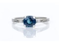 Tiffany & Co. Platinum Lovely Vintage Blue Sapphire And Baguette Diamond Ring, Size 6
