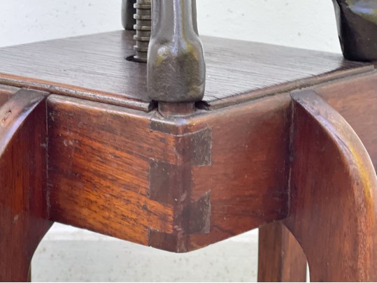 Vintage Upholstered Mahogany Piano Stool 