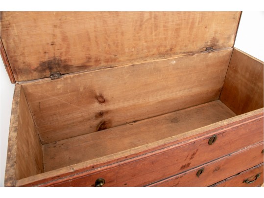 18th Century Chippendale New England Pine Blanket Chest 