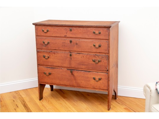 18th Century Chippendale New England Pine Blanket Chest 