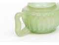 Chinese Miniature Carved Pale Green Stone Teapot