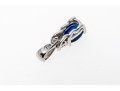 Petite 10K White Gold Sapphire And Diamond Pendant