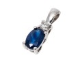 Petite 10K White Gold Sapphire And Diamond Pendant