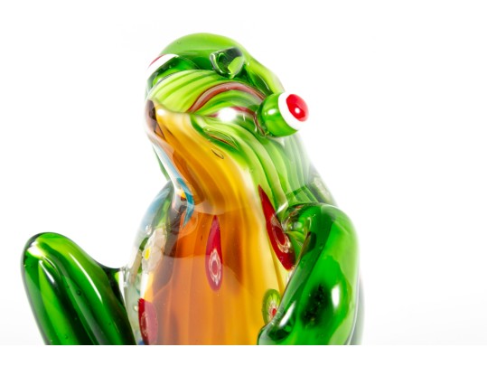 Ann Primrose Murano Collection Millefiori Glass Frog
