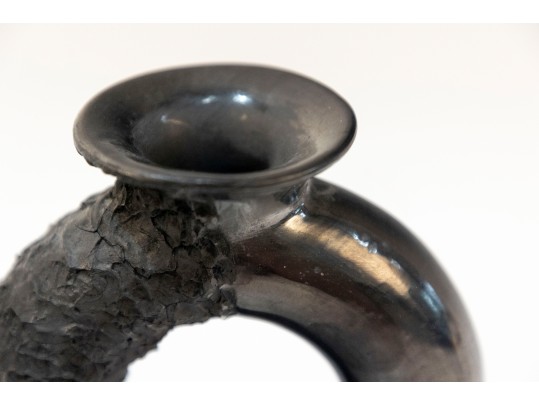 Dona Rosa (Mexican, 1900 - 1980) Signed Coyote Oaxacan Mexico Black Pottery 