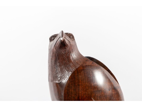 Hand-Carved Ironwood Eagle Sculpture 