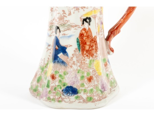 Vintage Japanese Hand-Painted Geishaware Chocolate Pot 