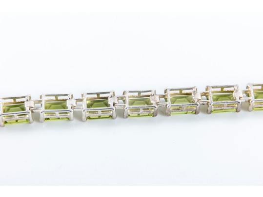 Sterling Silver & Peridot Gem Bracelet 