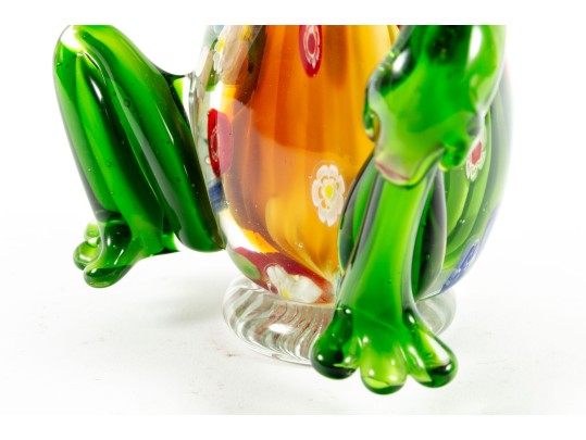 Ann Primrose Murano Collection Millefiori Glass Frog