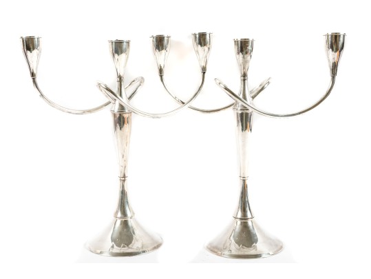 Pair Of International Weighted Sterling Silver Candelabras