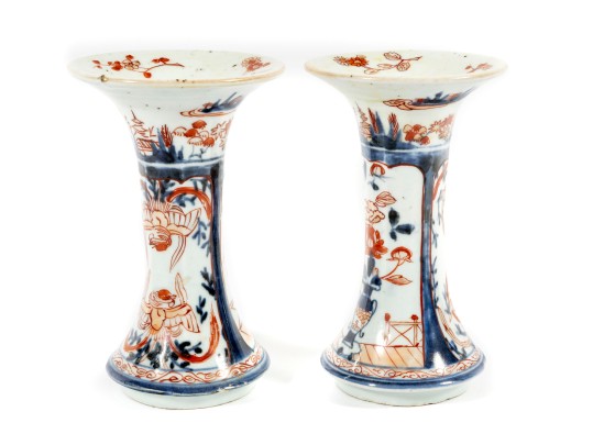 19th Century Japanese Imari Porcelain Trumpet Vases