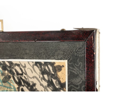 Early 20th Century Four Panel Chinese Crane Byobu Screen