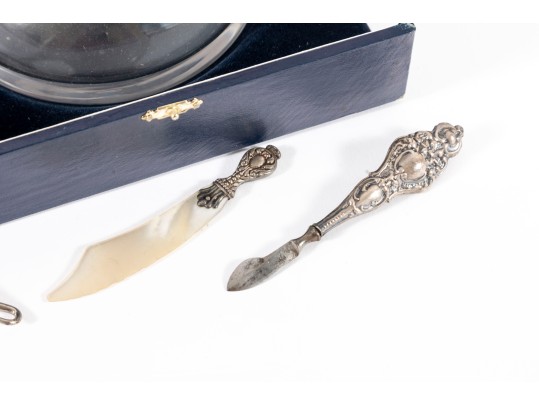 Leitao & Irmao Vintage Glass & Sterling Silver Inwell & Accessories 