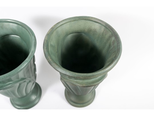 Royal Haeger Floral 1999 Petal Vases In Green