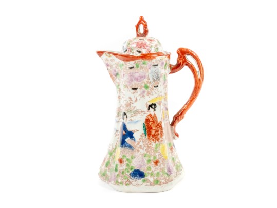 Vintage Japanese Hand-Painted Geishaware Chocolate Pot 