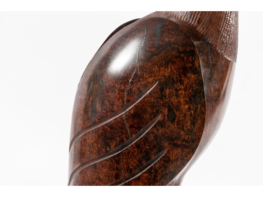 Hand-Carved Ironwood Eagle Sculpture 