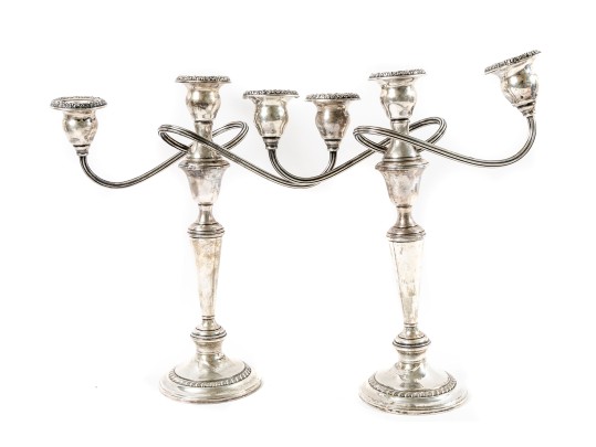 Pair Of Gorham Antique US Sterling Silver Candelabras