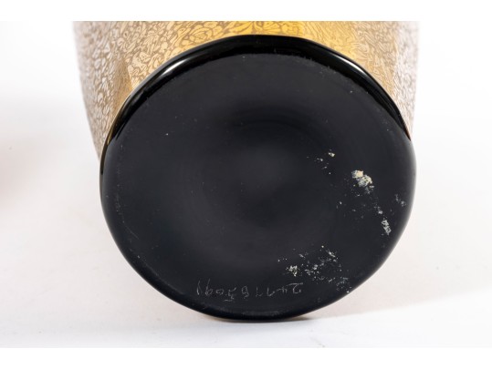 Pair Of 1930's Paden City Gold Encrusted 