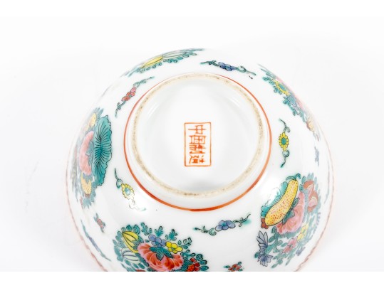 Early 1800's Canton China Porcelain Plate & Rice Bowl