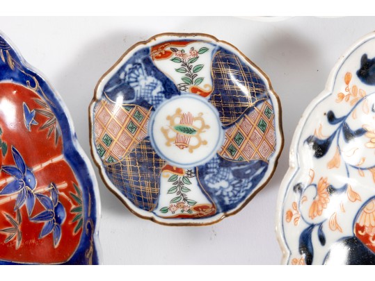 Mixed Antique Imari-Ware Fluted Chargers & Butter Pats