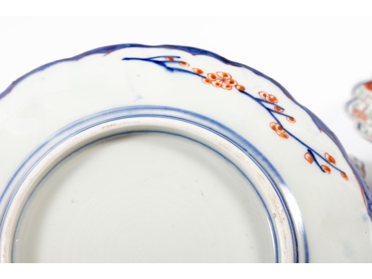 Mixed Antique Imari-Ware Fluted Chargers & Butter Pats