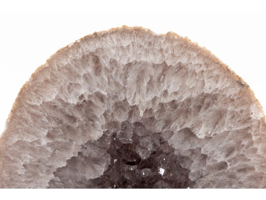 Smokey Quartz Geode Slice Display