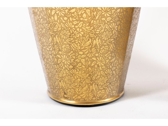 Pair Of 1930's Paden City Gold Encrusted 