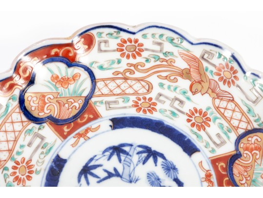 Mixed Antique Imari-Ware Fluted Chargers & Butter Pats