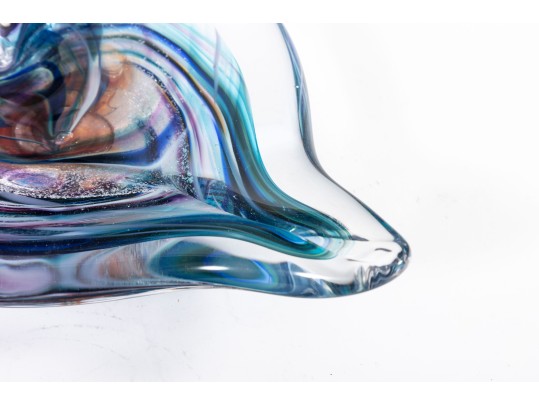 David Goldhagen Small Art Glass Heart Tray