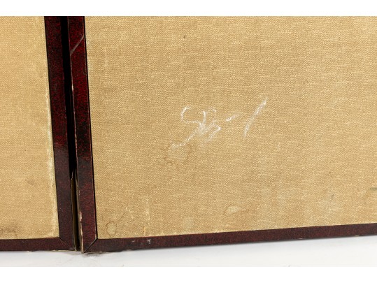 Early 20th Century Four Panel Chinese Crane Byobu Screen