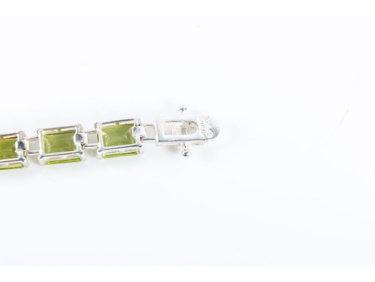 Sterling Silver & Peridot Gem Bracelet 