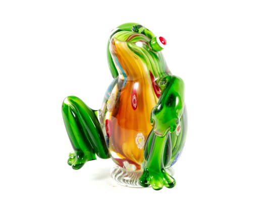 Ann Primrose Murano Collection Millefiori Glass Frog