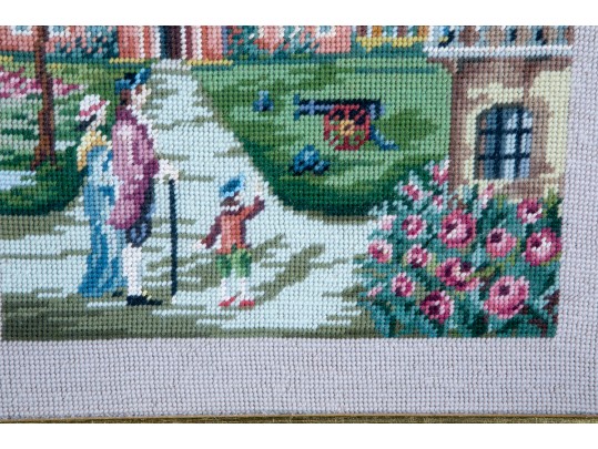 Vintage Framed Embroidery Art Of Independence Hall, Philadelphia 