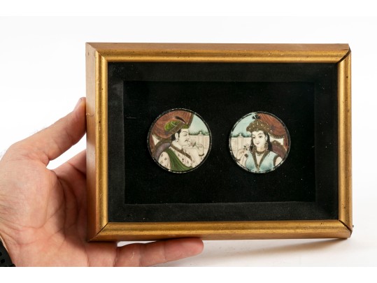 Hand-painted Miniature Royal Portraits, India, 19th Century