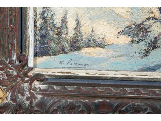 R. Pollmen Oil On Board Landscape Painting