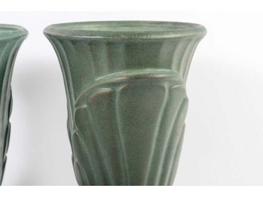 Royal Haeger Floral 1999 Petal Vases In Green