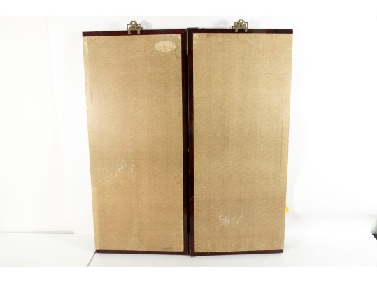 Early 20th Century Four Panel Chinese Crane Byobu Screen