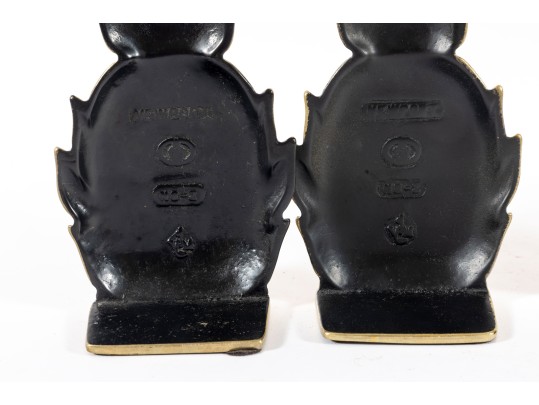 Vintage Virginia Metalcrafters Newport Brass Pineapple Bookends