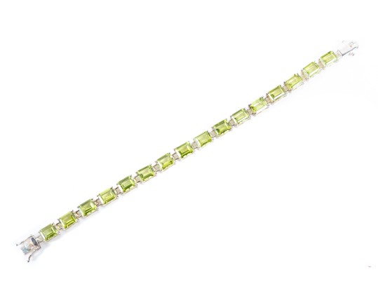 Sterling Silver & Peridot Gem Bracelet 