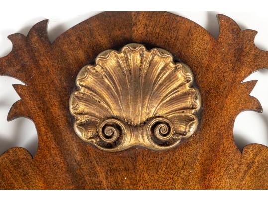 Antique Scrolled Mohogany Beveled Glass Mirror